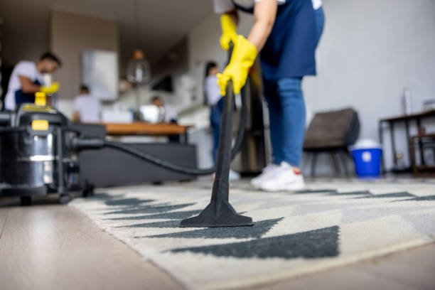 Close-up on a professional cleaner vacuuming a carpet while working at an apartment - housework concepts, carpet cleaning in dallas, carpet cleaning